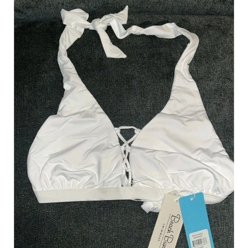 Beach Bunny White Bikini Top NWT S XL